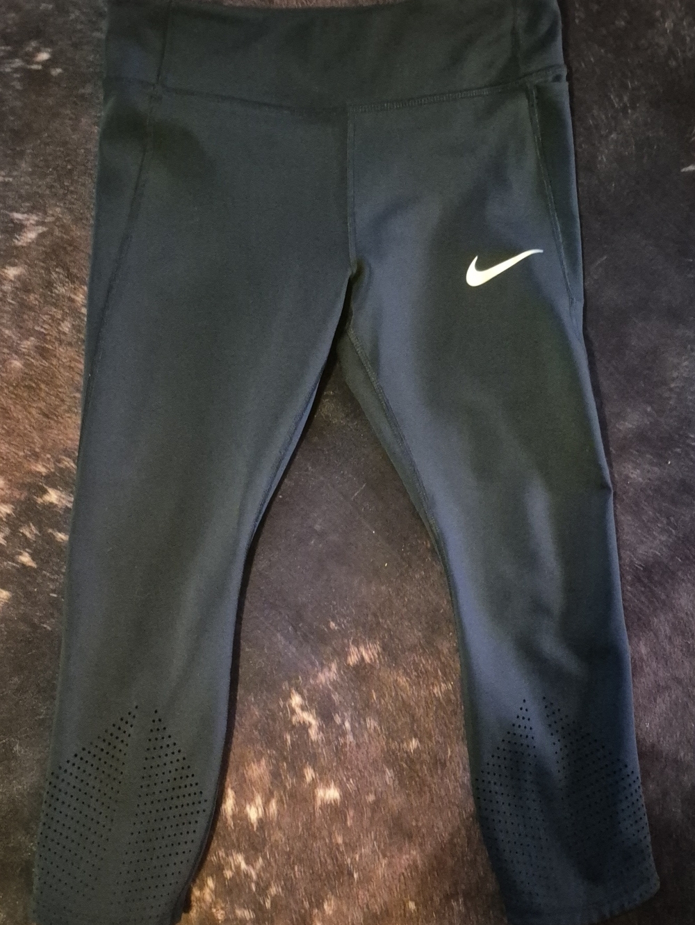 Nike Black Capri Leggings with White Swoosh